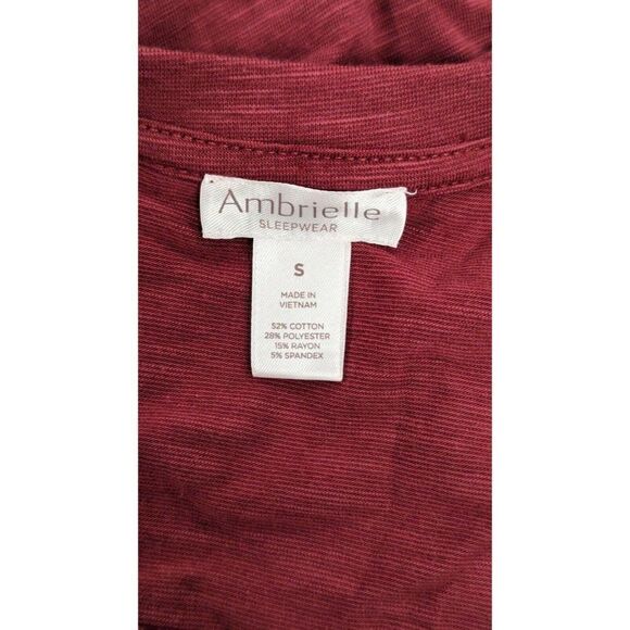 Ambrielle Womens Size Small Scoop Neck Tee Shirt Red Burnt Russet Pocket Stretch - Picture 6 of 9